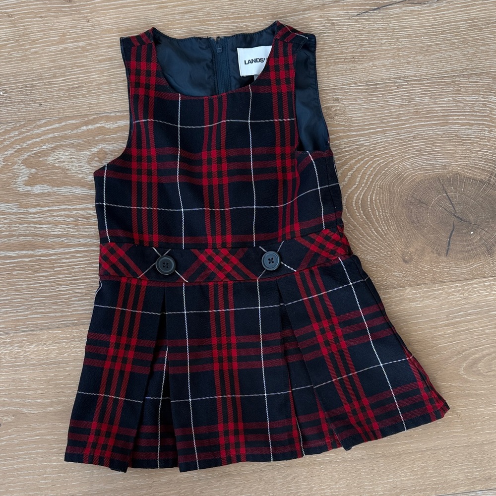 Lands’ End  Sleeveless Jumper Dress School Uniform Toddler Size 2